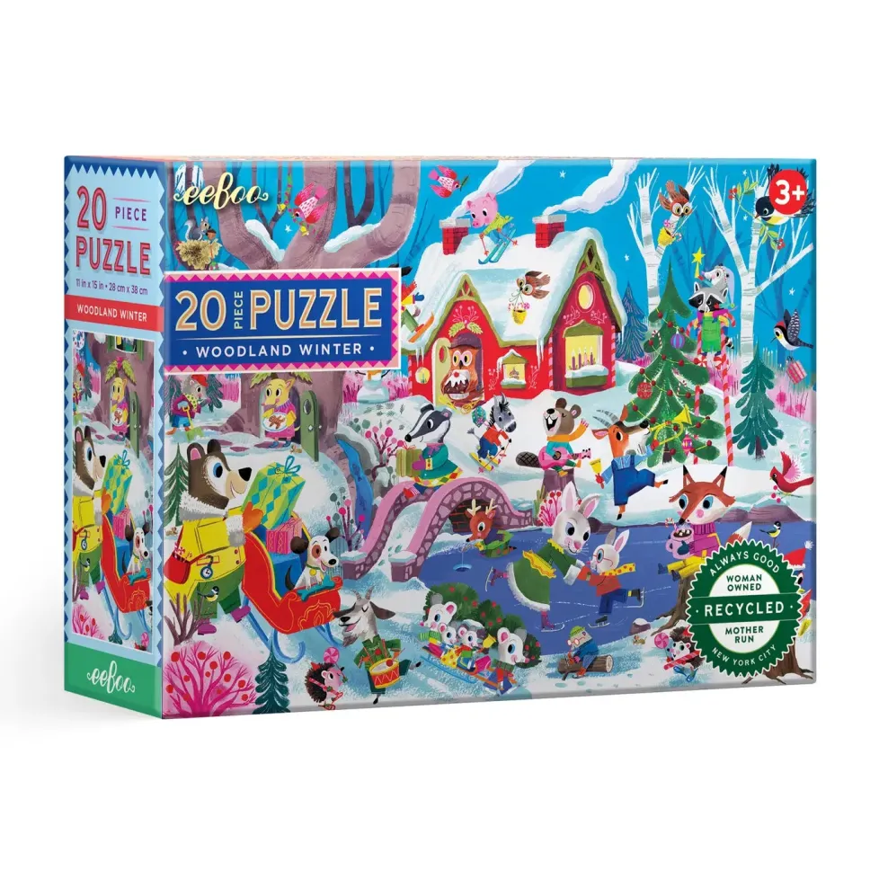 eeBoo 20 Piece Puzzle Woodland Winter