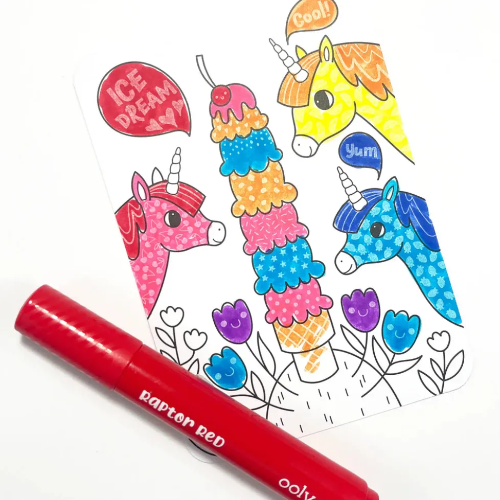 Ooly Undercover Art Hidden Pattern Coloring Activity Art Cards - Unicorn Friends