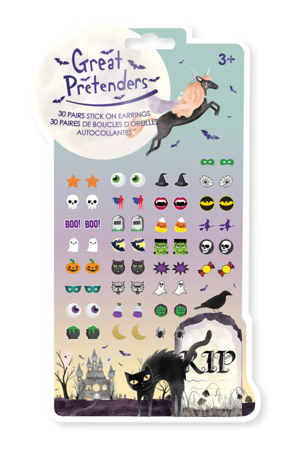 Great Pretenders Halloween Stick on Earrings (New 2024)