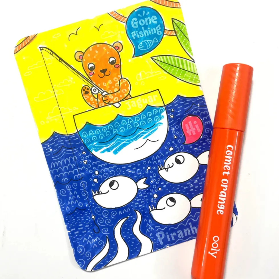 Ooly Undercover Art Hidden Pattern Coloring Activity Art Cards - Rainforest Fun