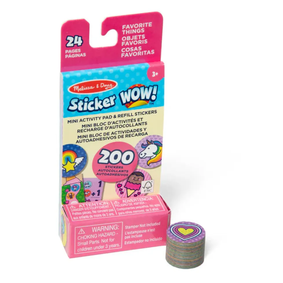 Melissa & Doug® Sticker WOW!® Mini Activity Pad & Refill Stickers - Favorite Things (200+ Stickers, Stamper Not Included)