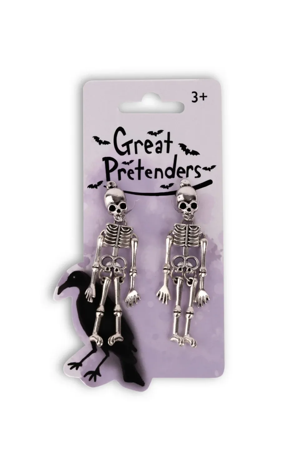 Great Pretenders Spooky Scary Skeleton Clip On Earrings