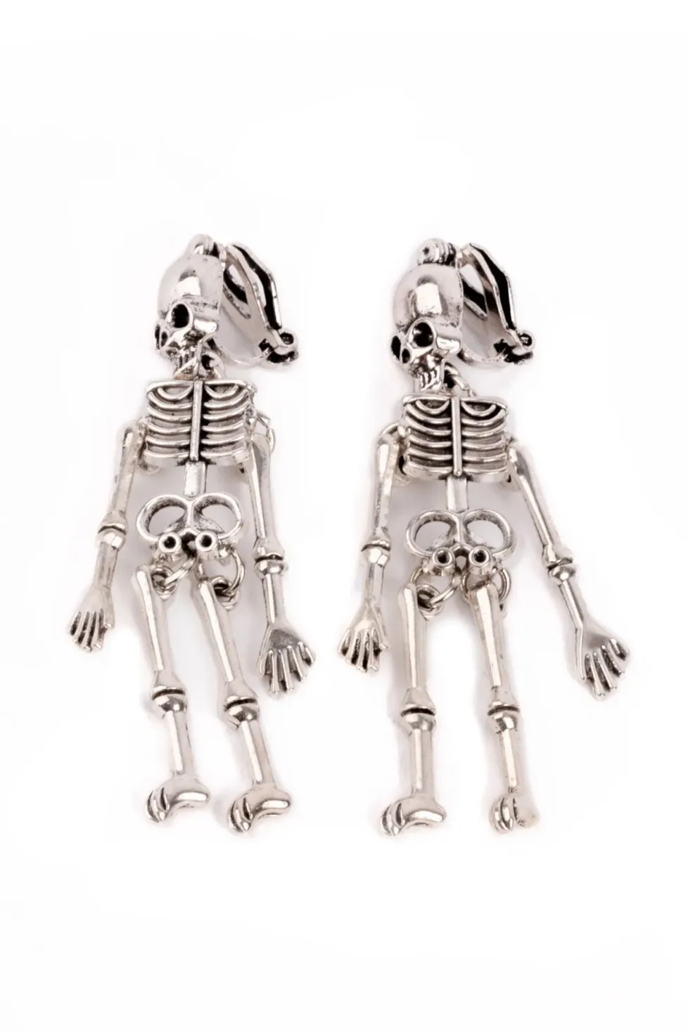 Great Pretenders Spooky Scary Skeleton Clip On Earrings