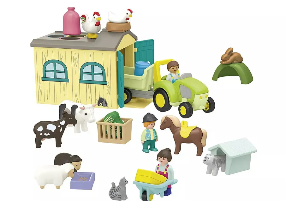Playmobil Junior: Farm Adventure with Tractor, Trailer, and Animal Friends 71656