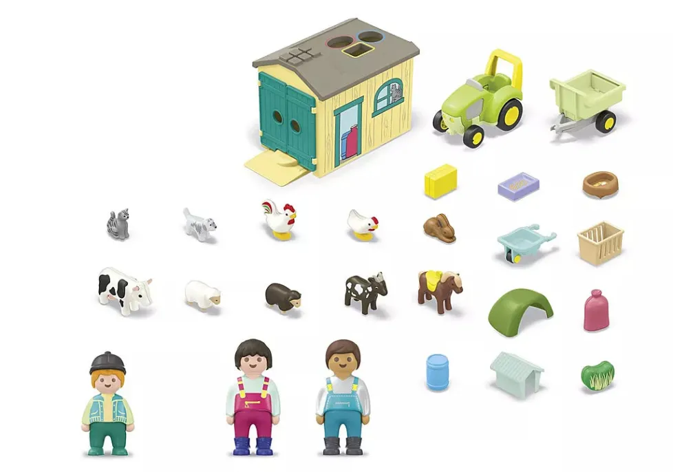 Playmobil Junior: Farm Adventure with Tractor, Trailer, and Animal Friends 71656