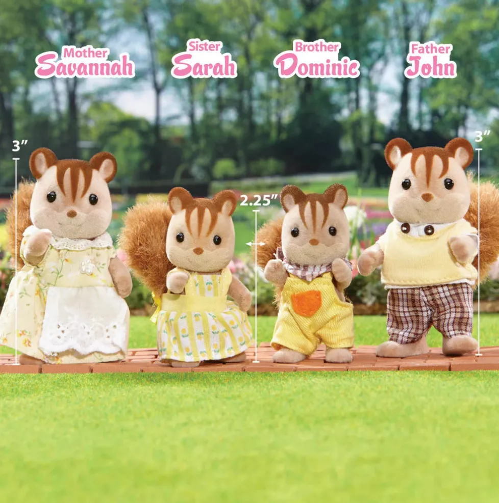 Calico Critters Walnut Squirrel Family
