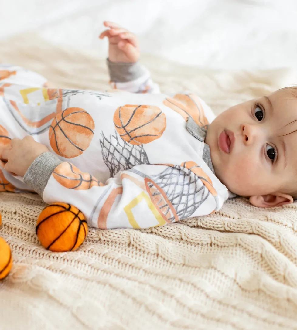 Burt's Bees Organic Baby One-Piece Sleeper Basketball