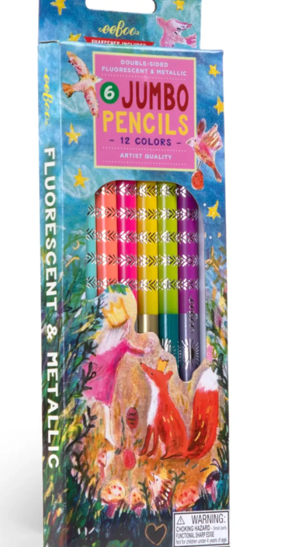 eeBoo Jumbo Double-Sided Color Pencils King Fox