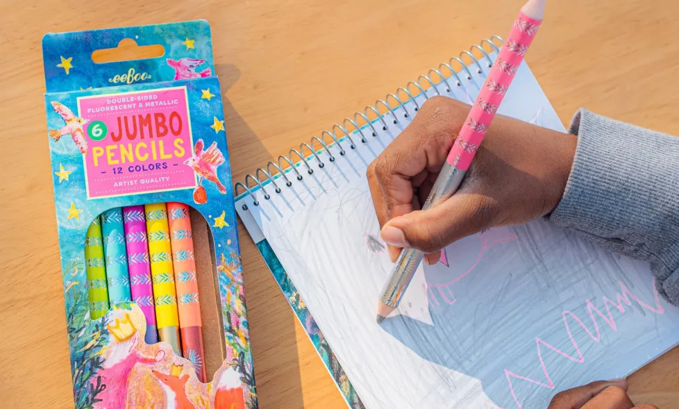eeBoo Jumbo Double-Sided Color Pencils King Fox