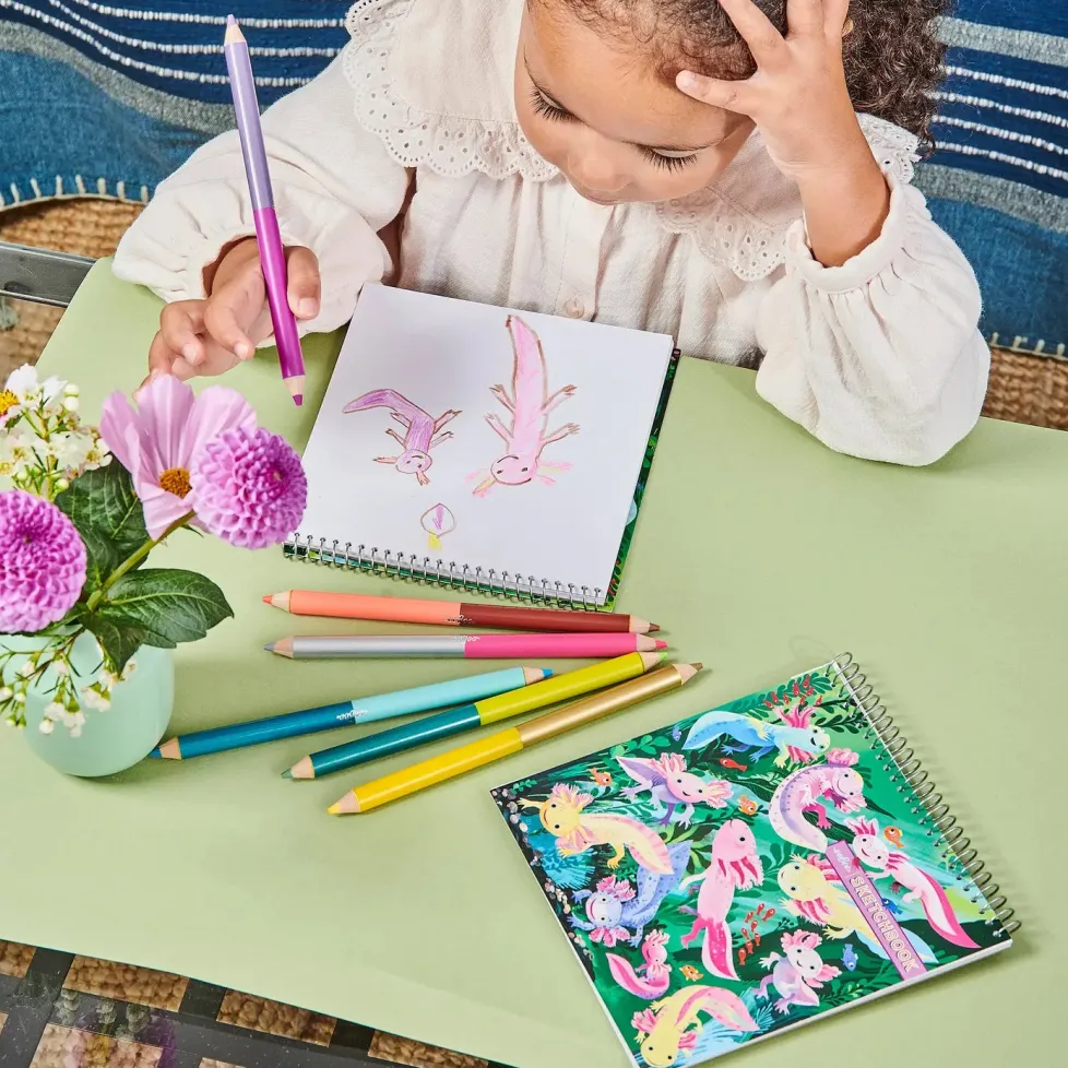 eeBoo Jumbo Double-Sided Color Pencils Axolotl