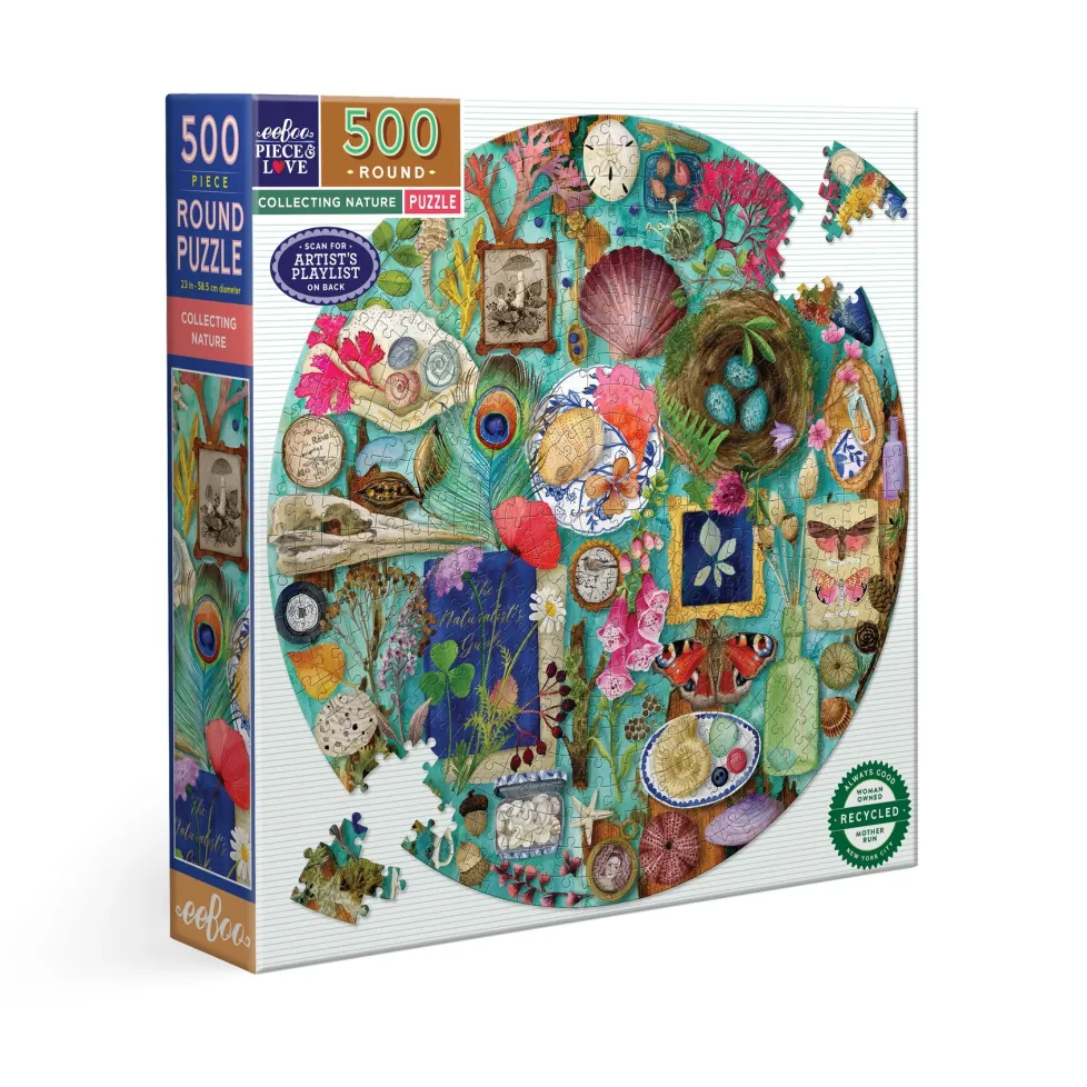 eeBoo 500 Piece Round Puzzle Collecting Nature