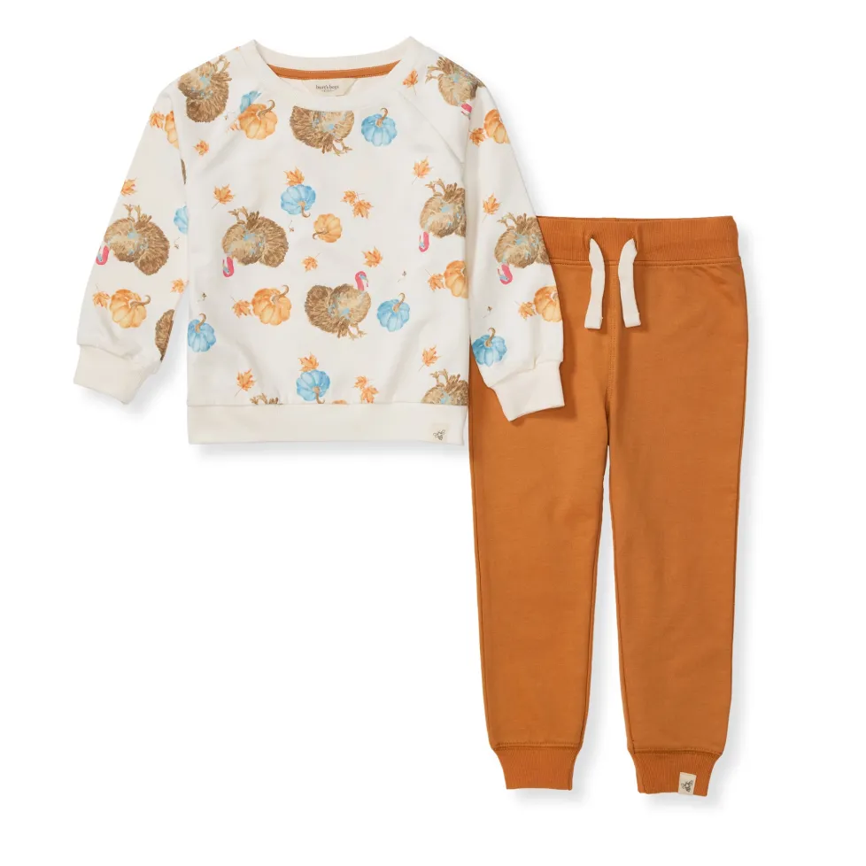Burt's Bees Organic Baby Boy Turkey Time Shirt and Pant Set