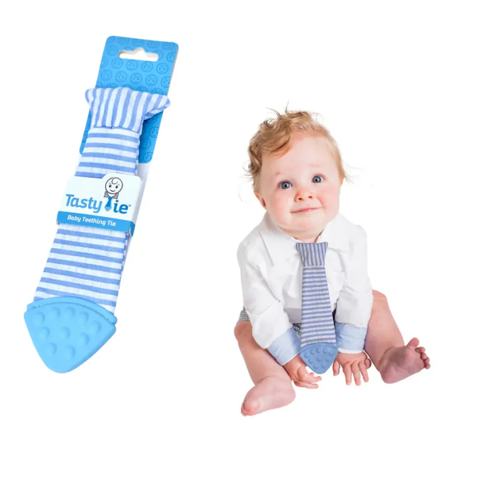 Tasty Tie® Baby Teething Tie & Crinkle Toy! - Seersucker