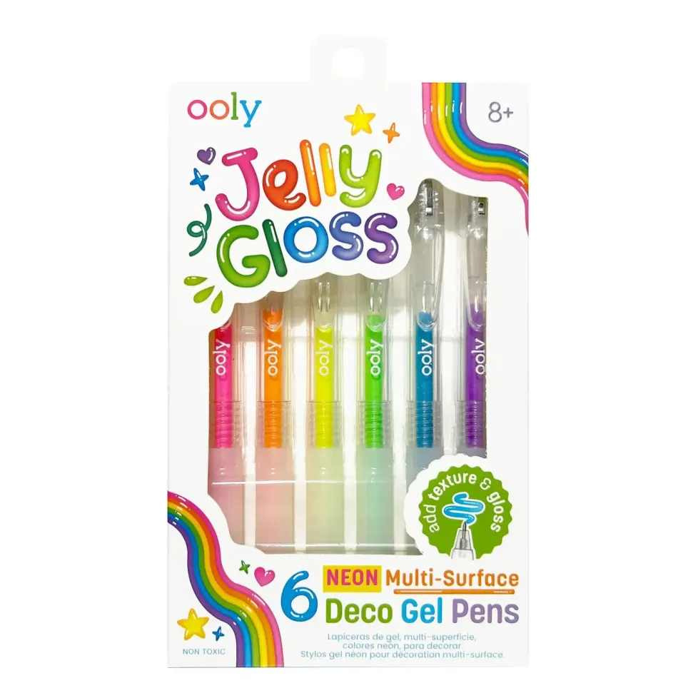 Ooly Jelly Gloss Neon Multi-Surface Deco Gel Pens (Set of 6)