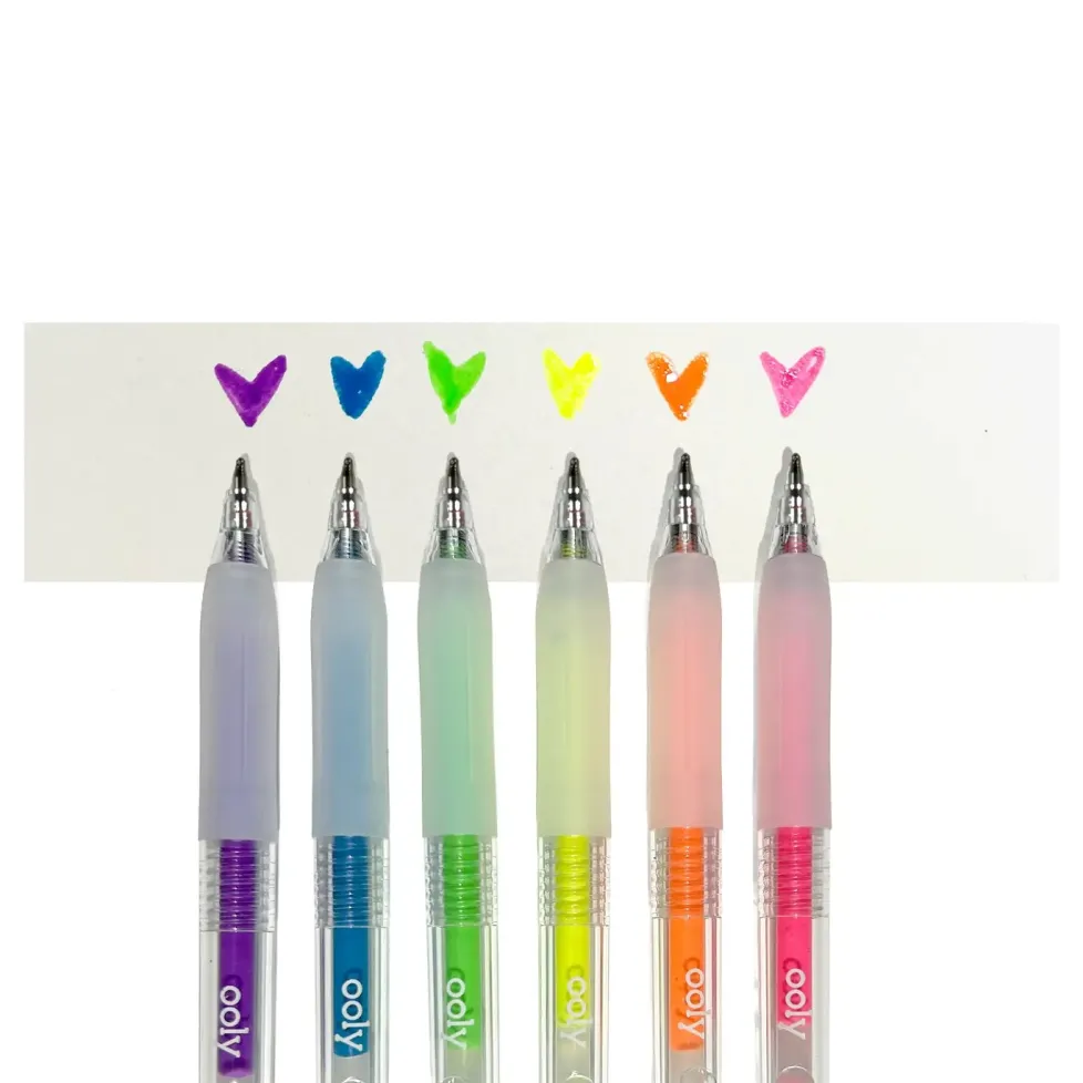 Ooly Jelly Gloss Neon Multi-Surface Deco Gel Pens (Set of 6)
