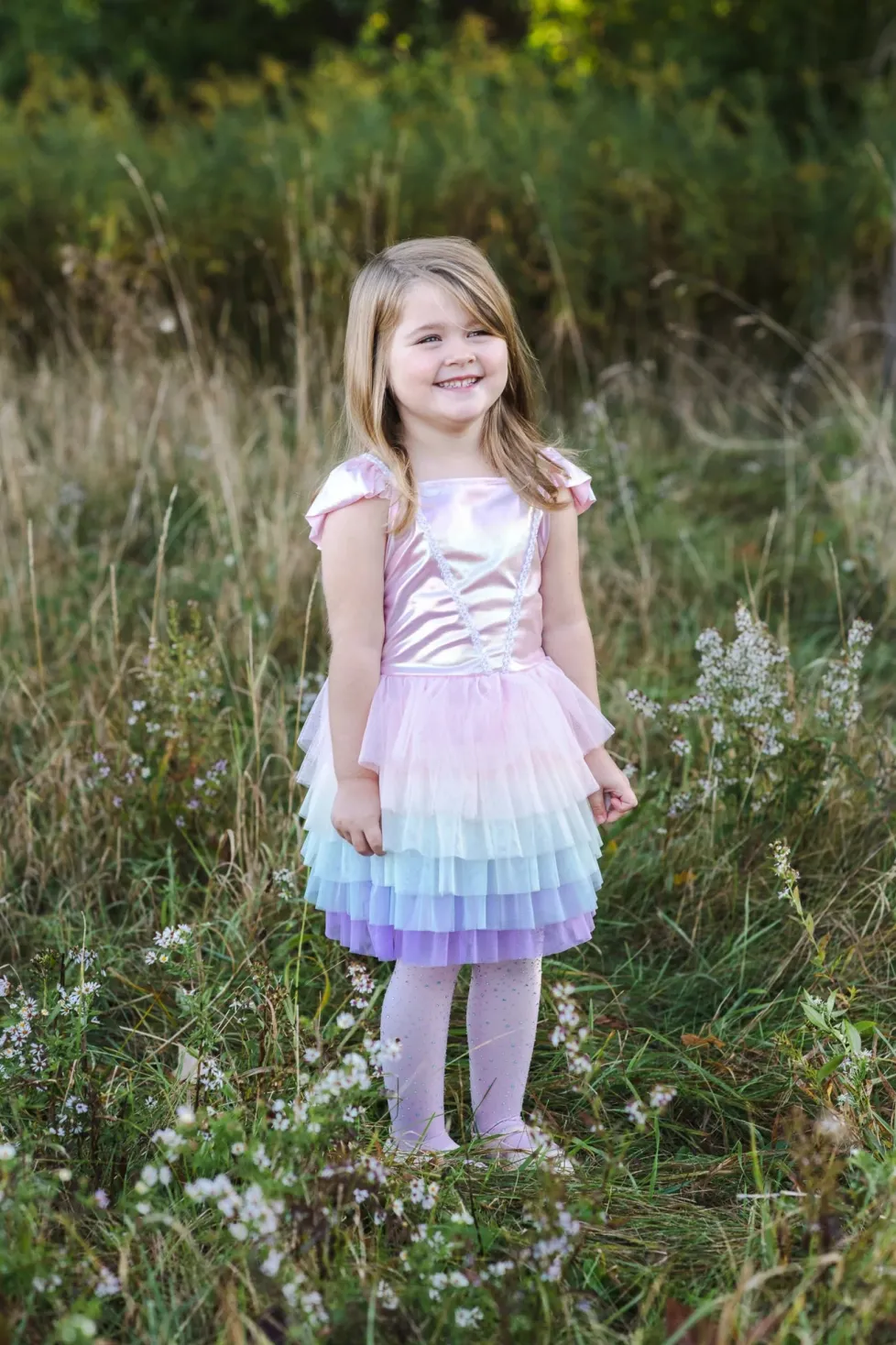 Great Pretenders Rainbow Ruffle Tutu Dress Size 5/6