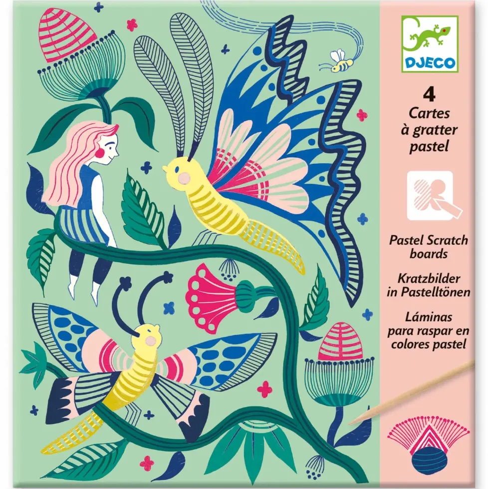 Djeco Scratch Cards Activity: Fantasy Garden - Discontinued