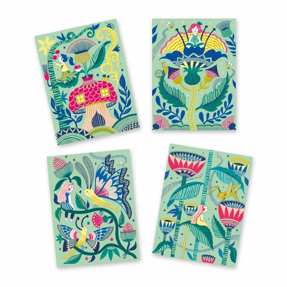 Djeco Scratch Cards Activity: Fantasy Garden - Discontinued