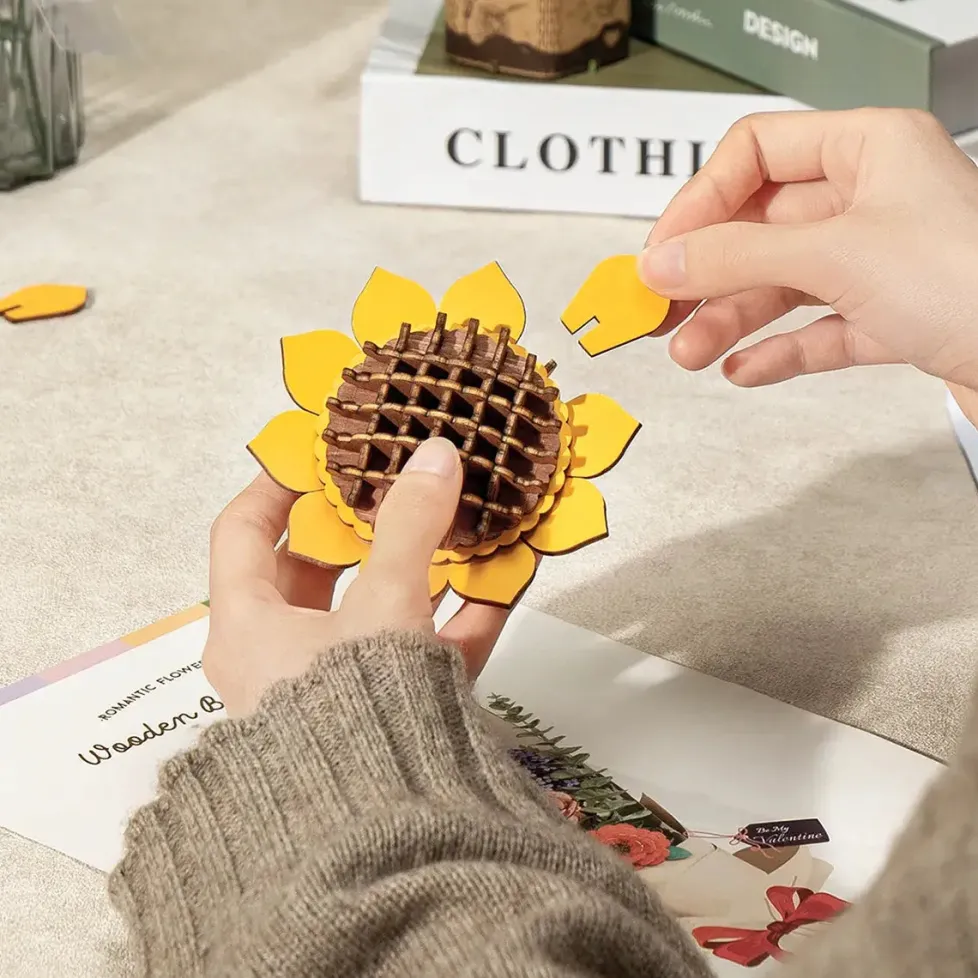 Hands Craft DIY Wooden Flower Bouquet