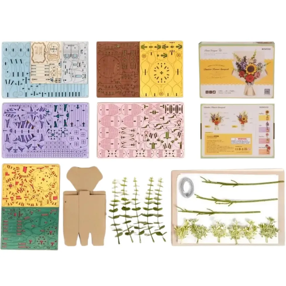 Hands Craft DIY Wooden Flower Bouquet