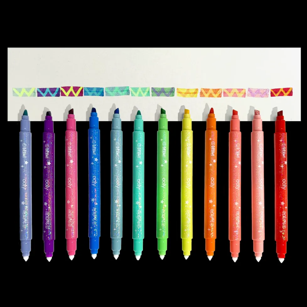 Ooly Switch-Eroo Sparkle Color Changing Markers (set of 12)