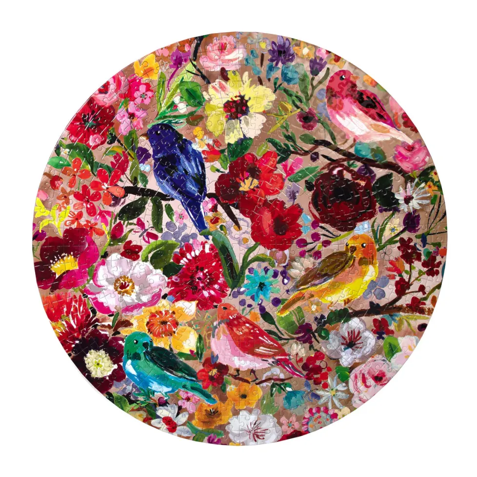 eeBoo 500 Piece Round Puzzle Birds & Blossoms