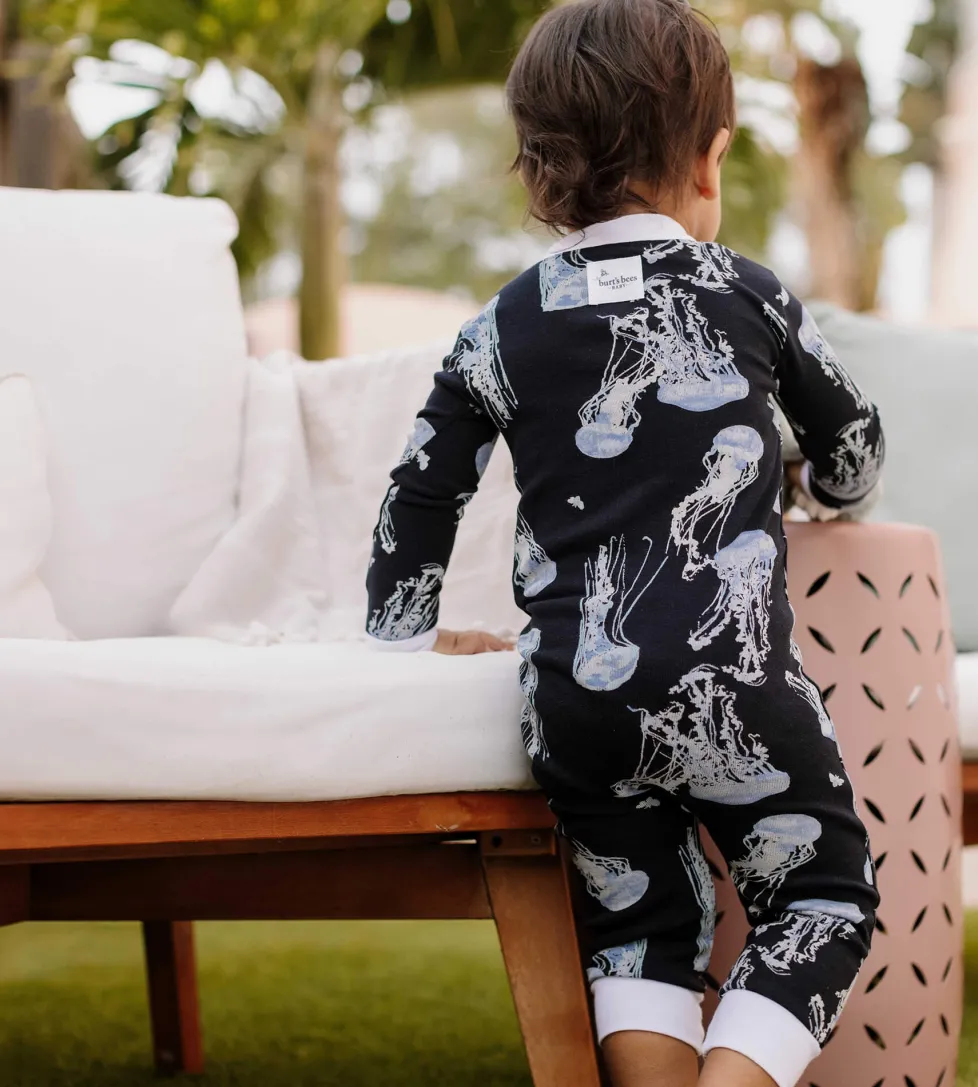 Burt's Bees Organic One-Piece Snug Fit Sleeper 2-Pack: I'm Jelly & Printed Tie Dye