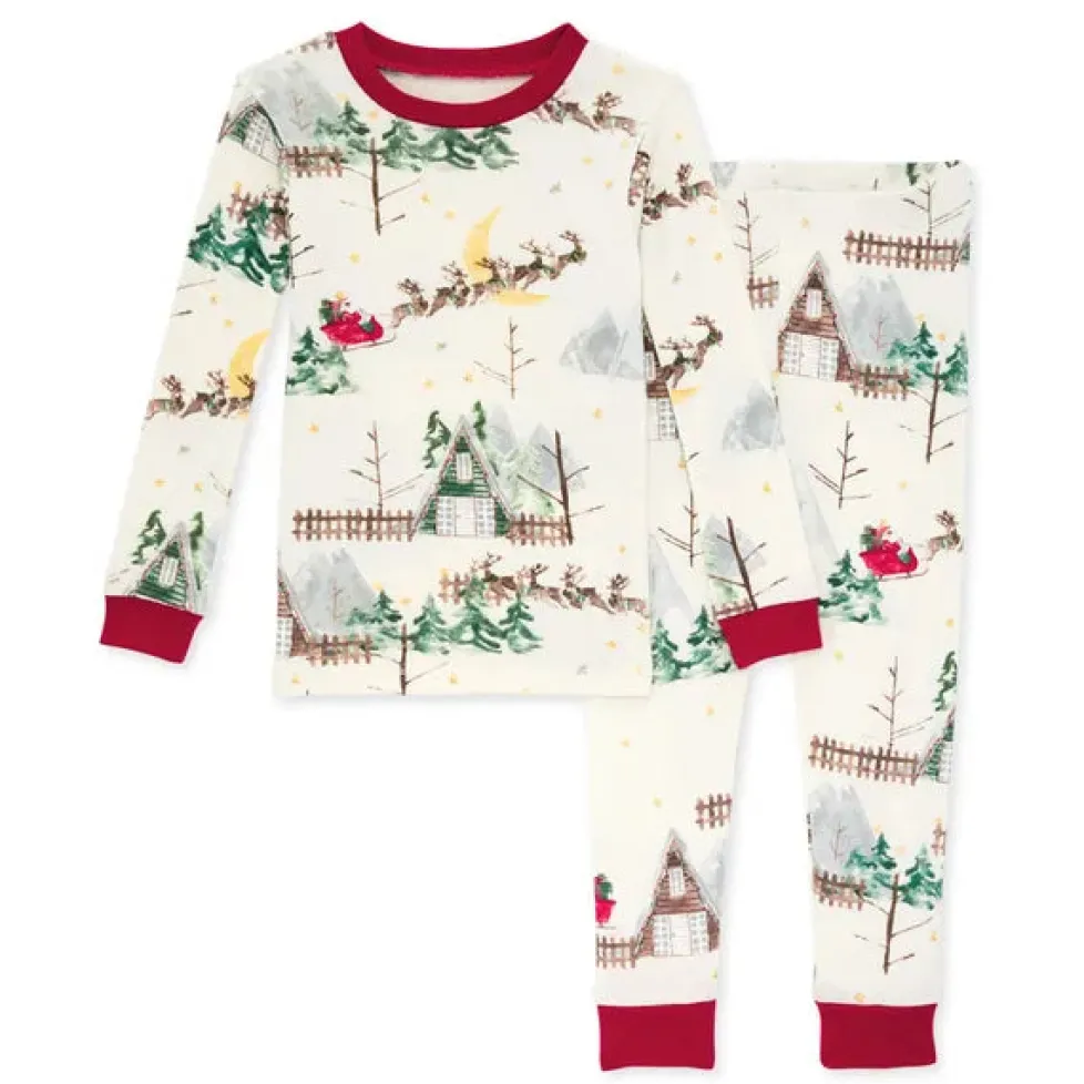 Burt's Bees Organic Two-Piece Pajamas Santa's Sleigh