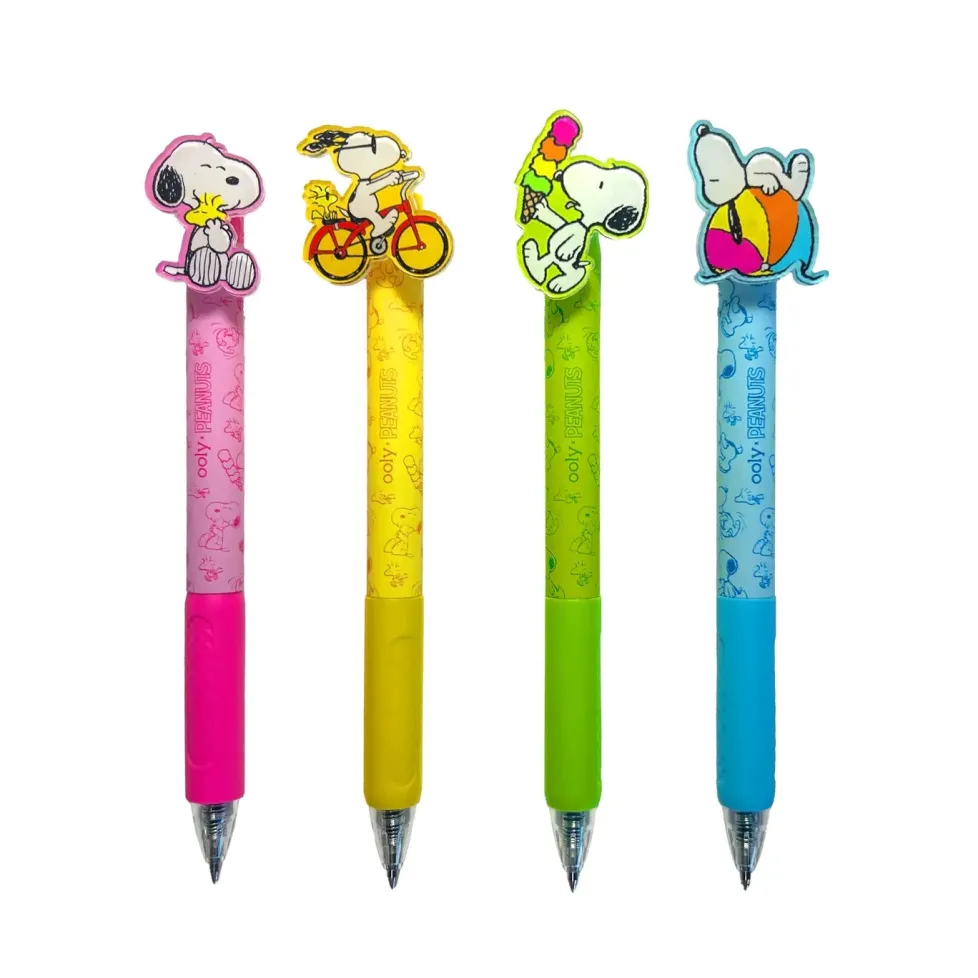 Ooly® x Peanuts®: Black Ink Retractable Get Pens (Set of 4)