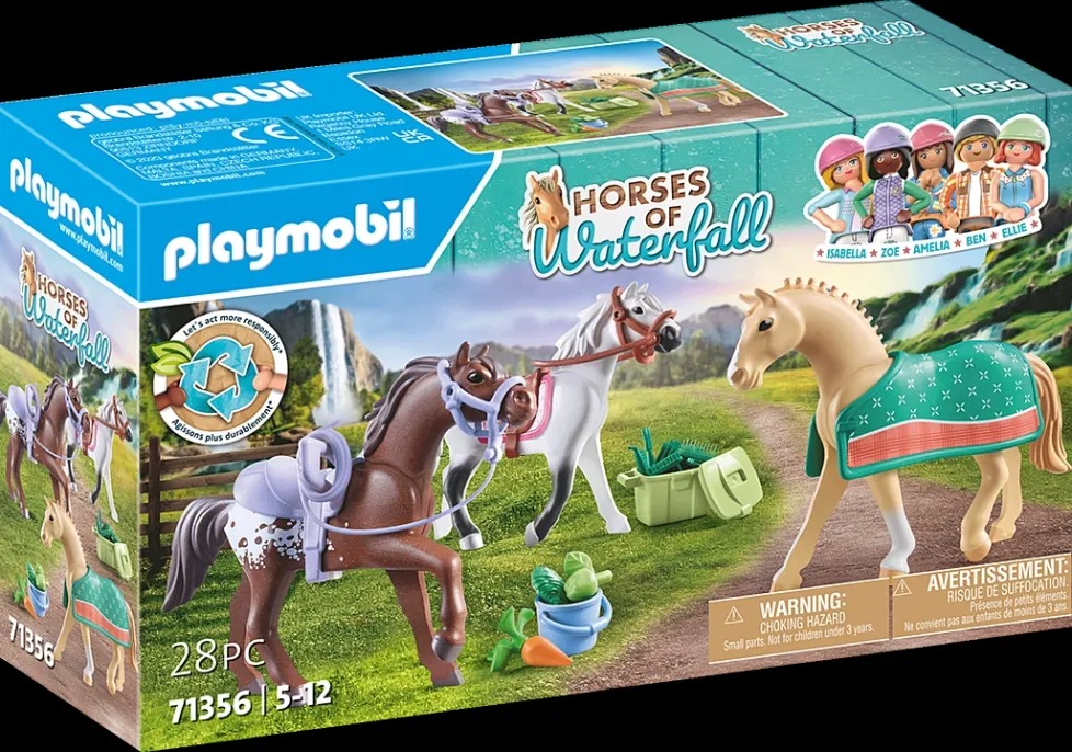 Playmobil Horses of Waterfall: Three Horses with Saddles 71356