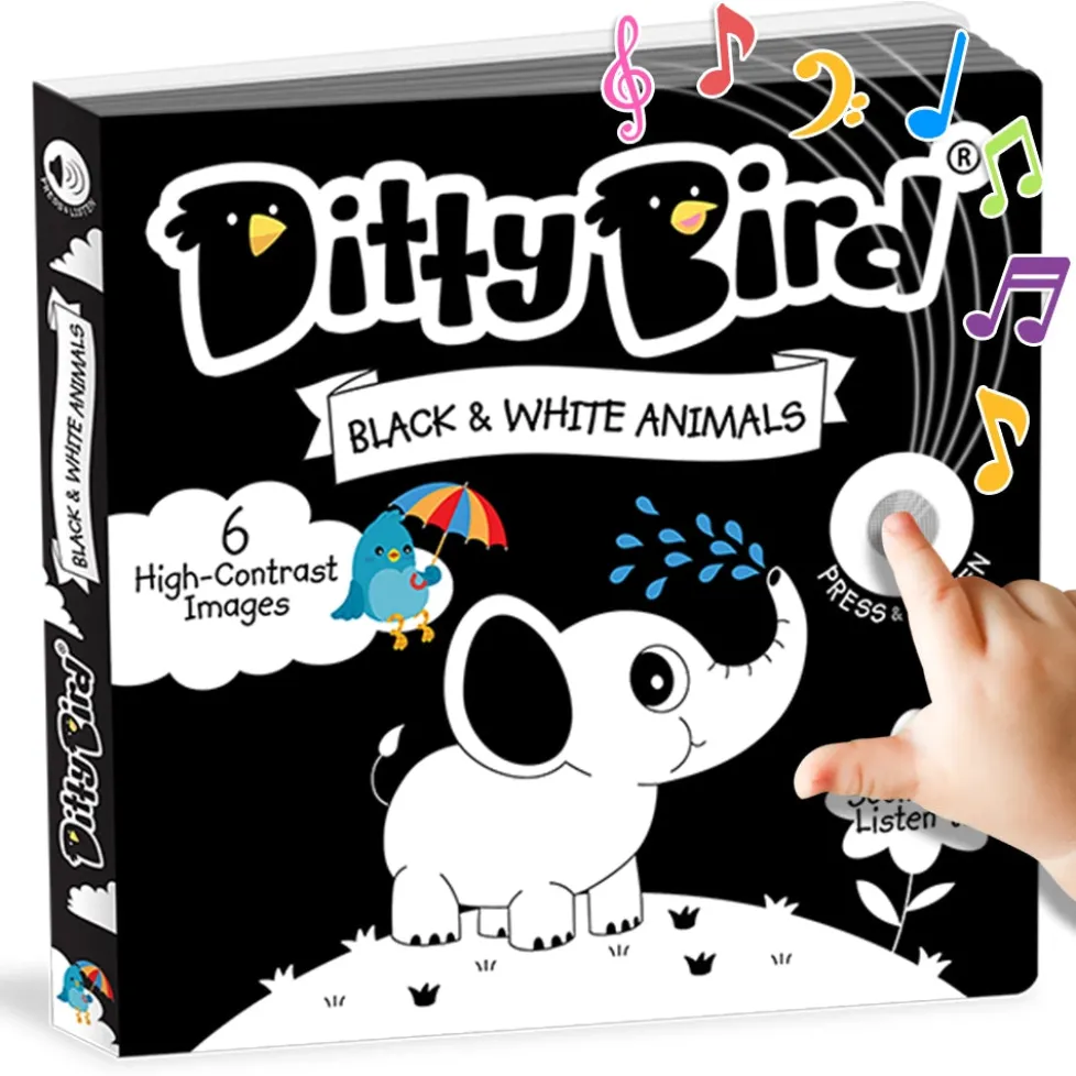 Ditty Bird® Black and White Sound Book for Newborns
