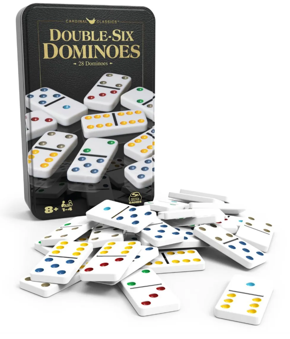 Cardinal Games Deluxe Double-6 Dominoes in Storage Tin