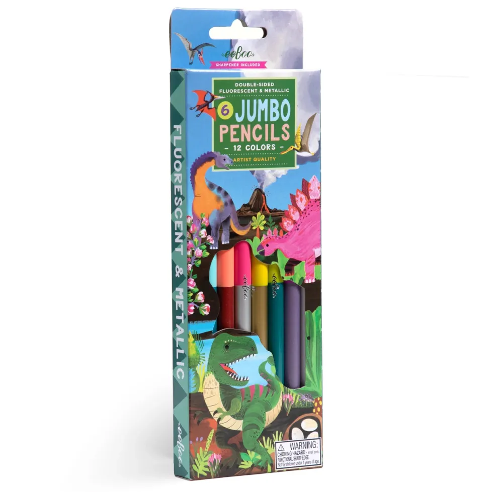eeBoo Jumbo Double-Sided Color Pencils Dinosaurs