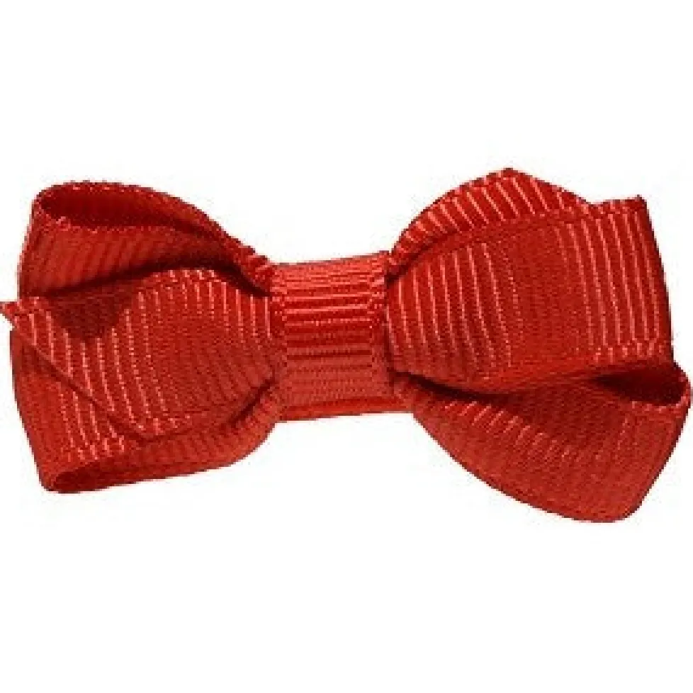 No Slippy Hair Clippy Haley Mini Grosgrain Bow Red