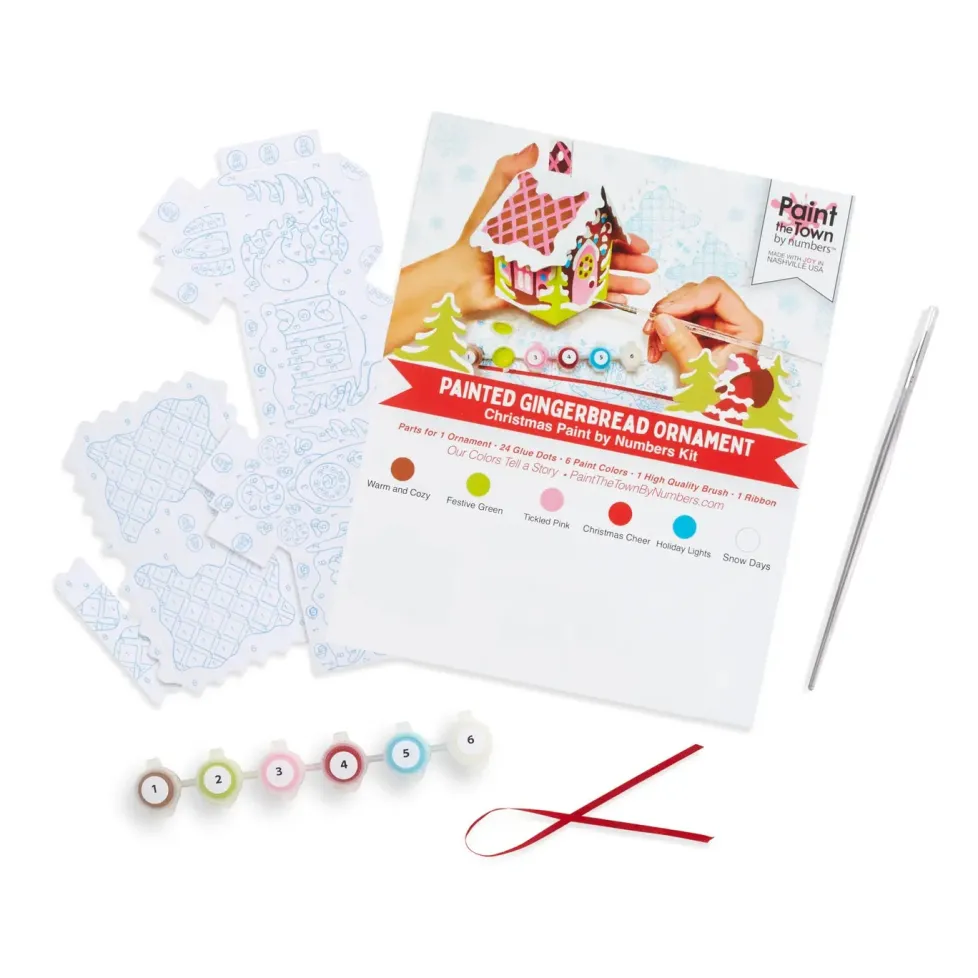 Paint the Town By Number™ Gingerbread House Christmas Ornament Kit
