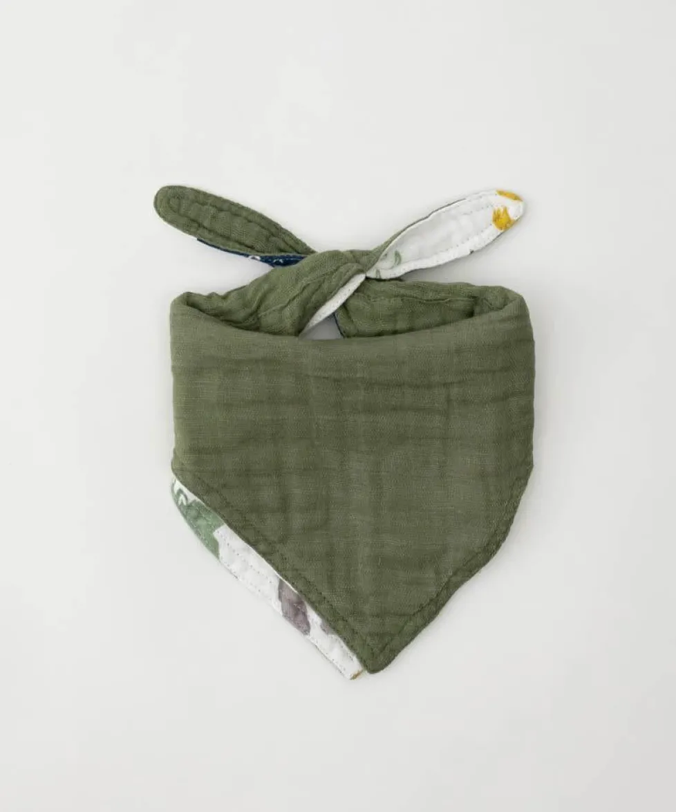 Little Unicorn Cotton Muslin Reversible Bandana Bib Dino Friends