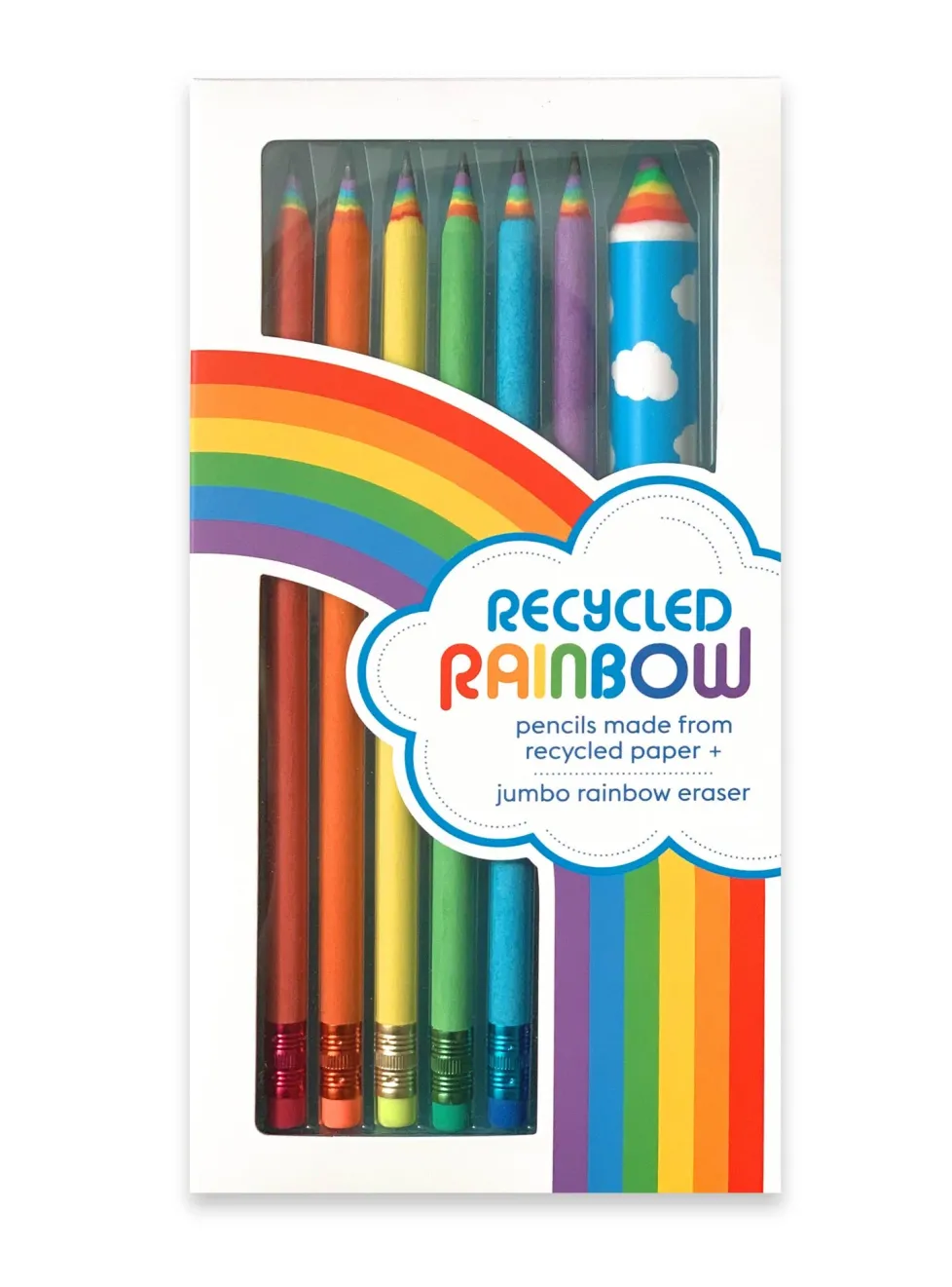Snifty Recycled Rainbow Pencils & Eraser Set