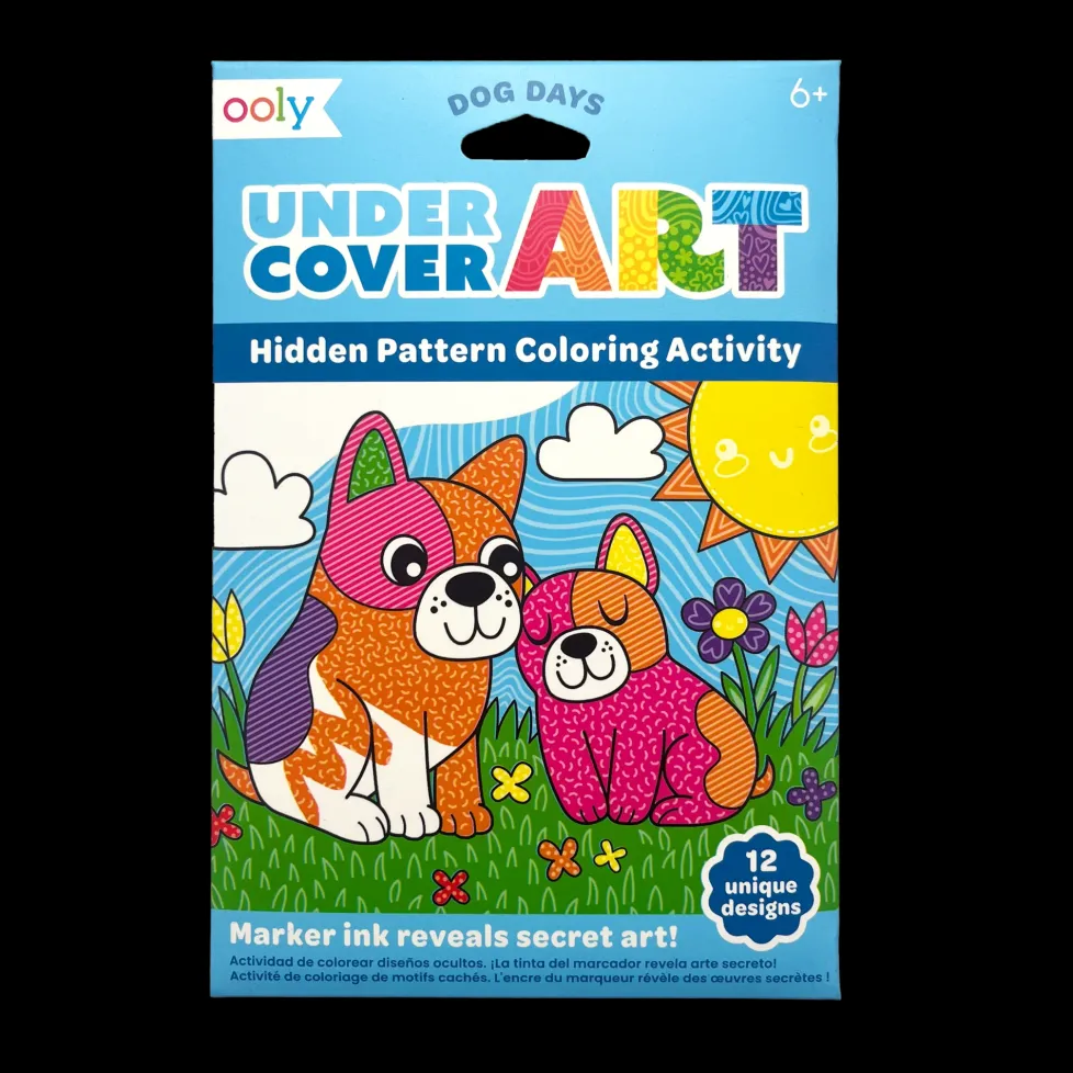 Ooly Undercover Art Hidden Pattern Coloring Activity Art Cards - Dog Days