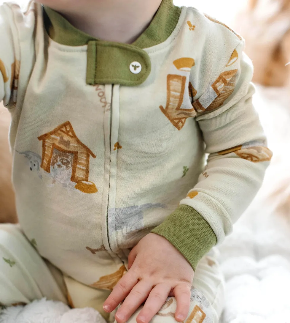 Burt's Bees Organic Baby One-Piece Sleep & Play Dog House