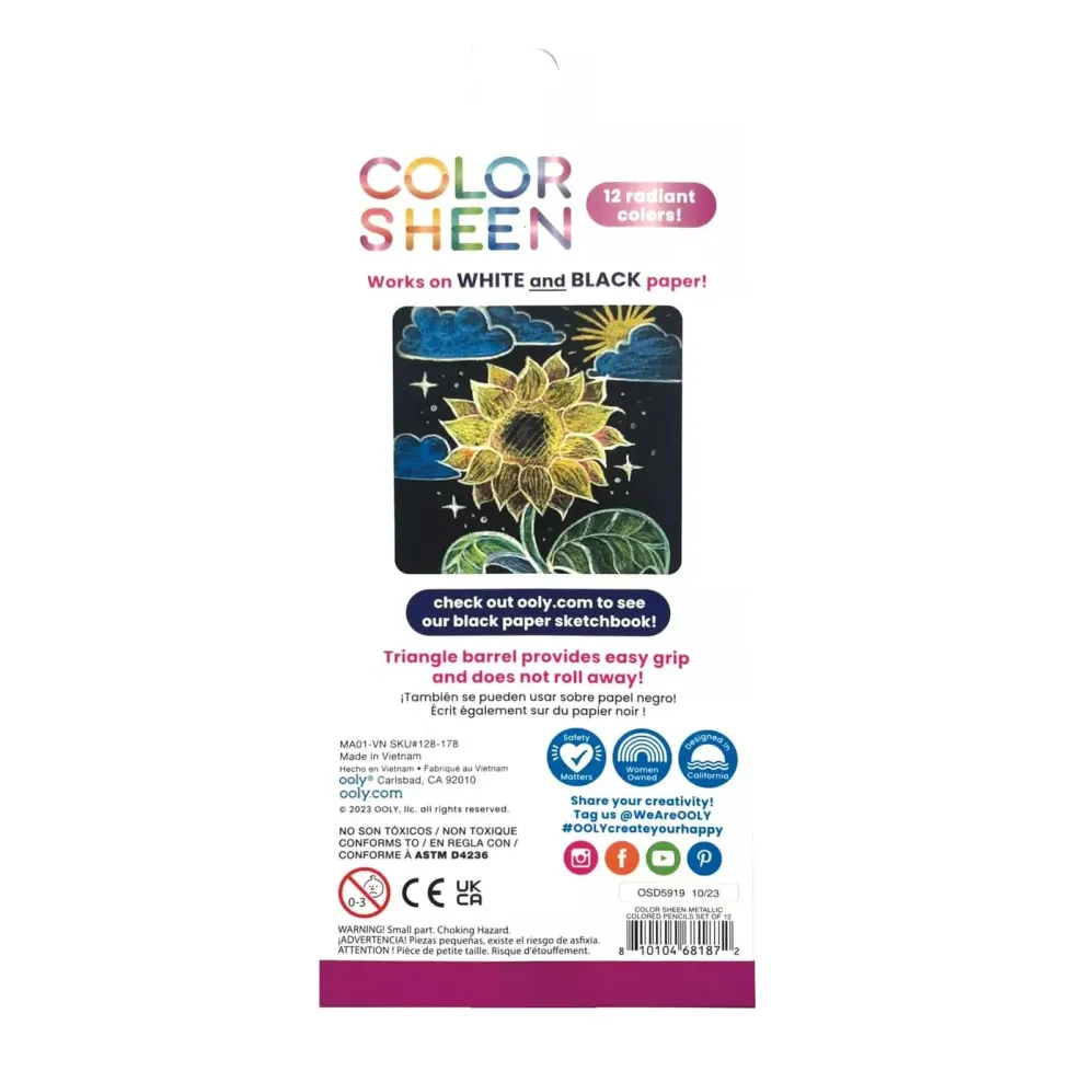 Ooly Color Sheen Metallic Colored Pencils - set of 12