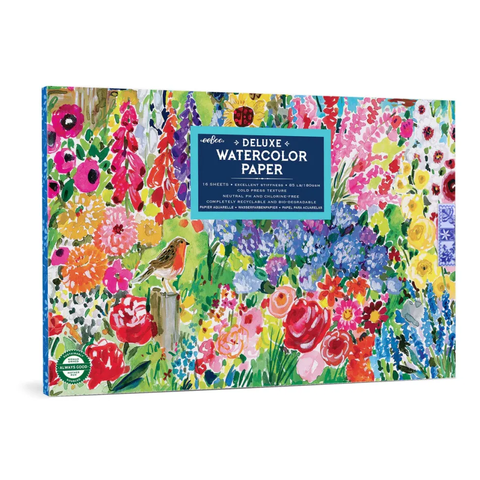 eeBoo Watercolor Pad: Seaside Garden