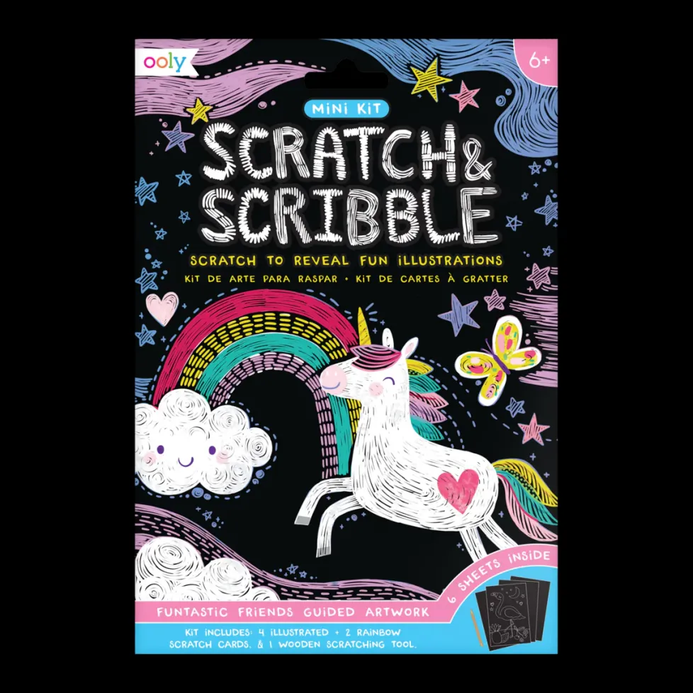 Ooly Scratch & Scribble Mini Scratch Art Kit - Funtastic Friends