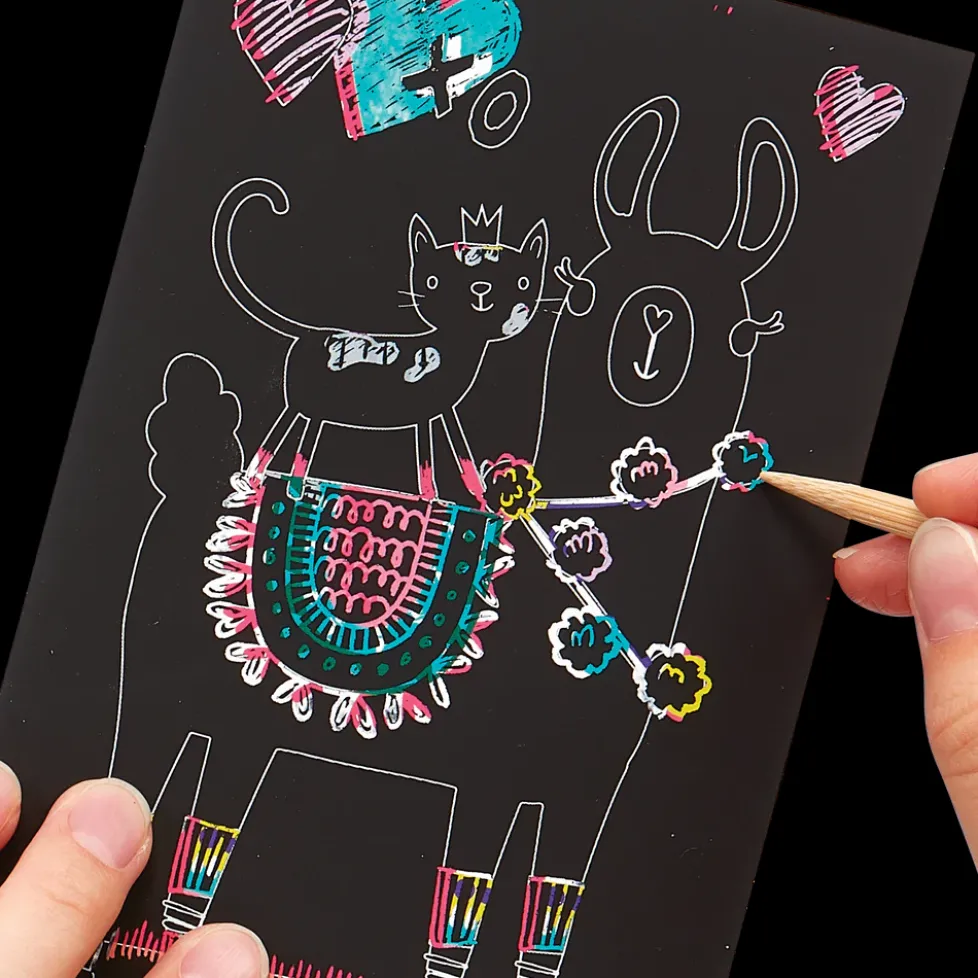 Ooly Scratch & Scribble Mini Scratch Art Kit - Funtastic Friends