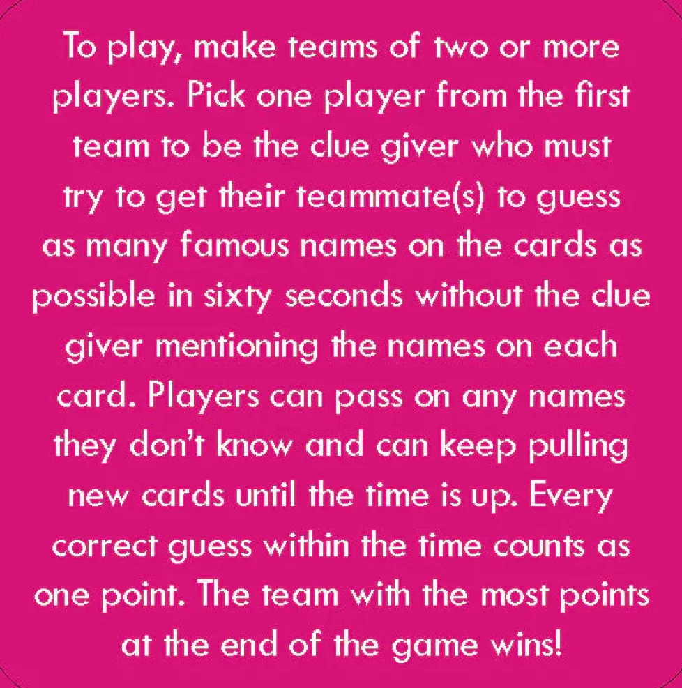 After Dinner Amusements: Guess That Name!