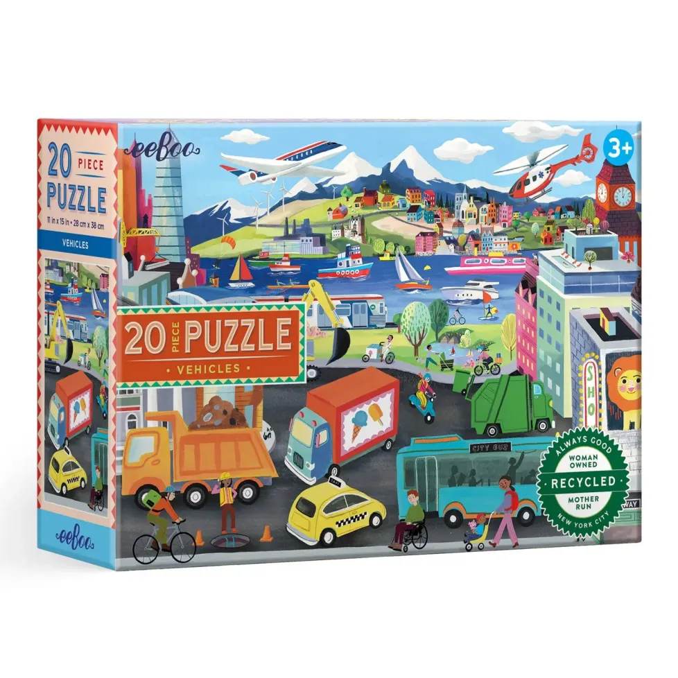 eeBoo 20 Piece Puzzle Vehicles