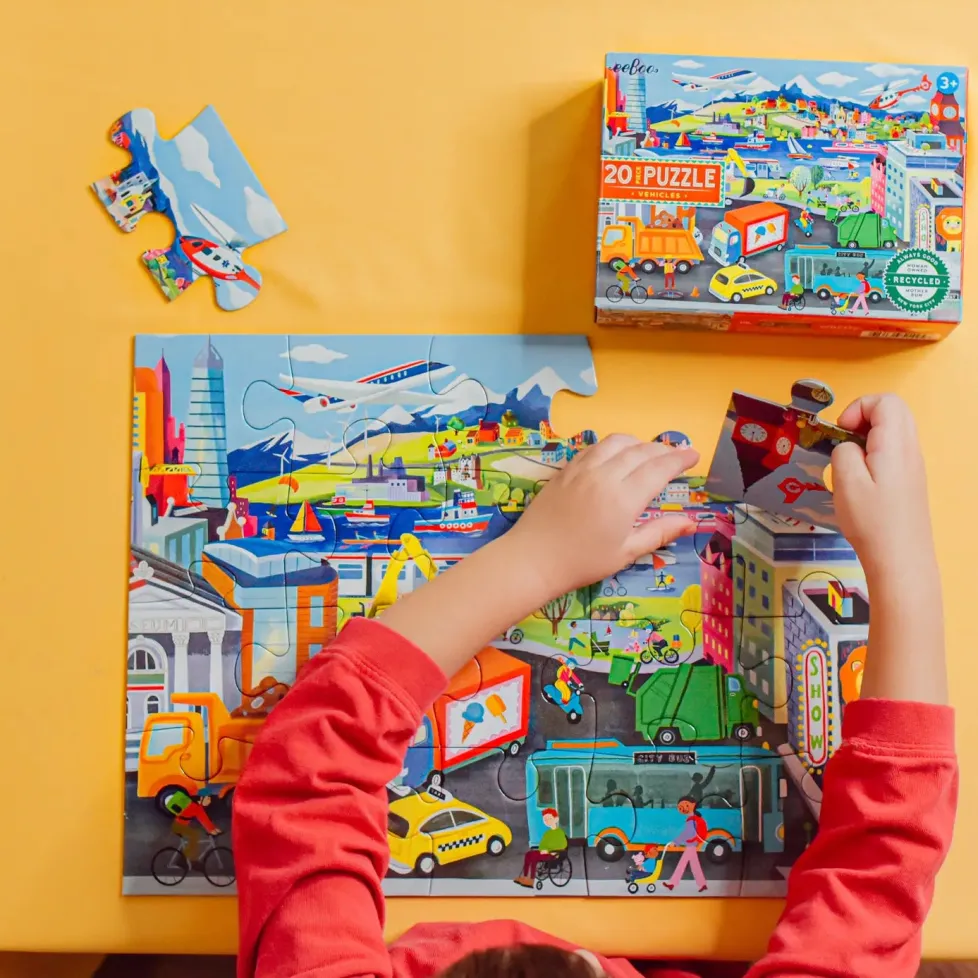 eeBoo 20 Piece Puzzle Vehicles