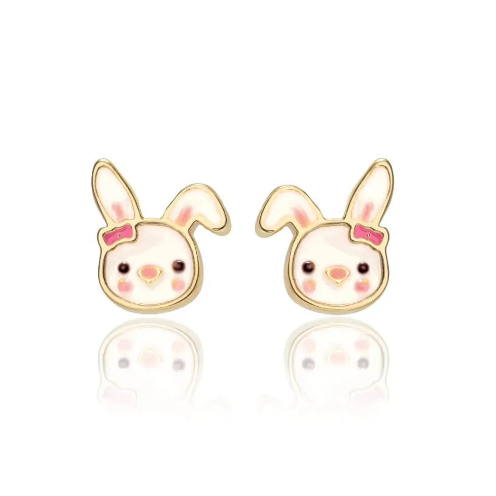 Girl Nation Easter Bunny Cutie Enamel Stud Earrings
