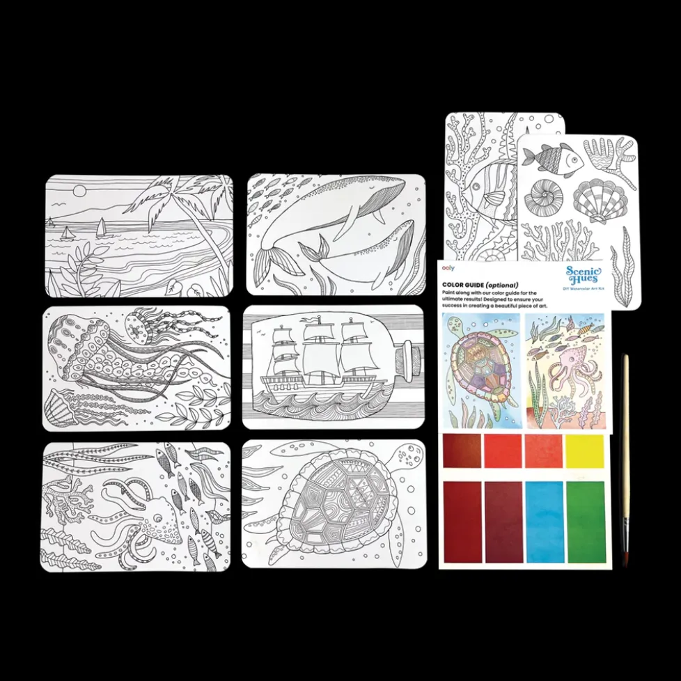 Ooly Scenic Hues DIY Watercolor Art Kit - Ocean Paradise