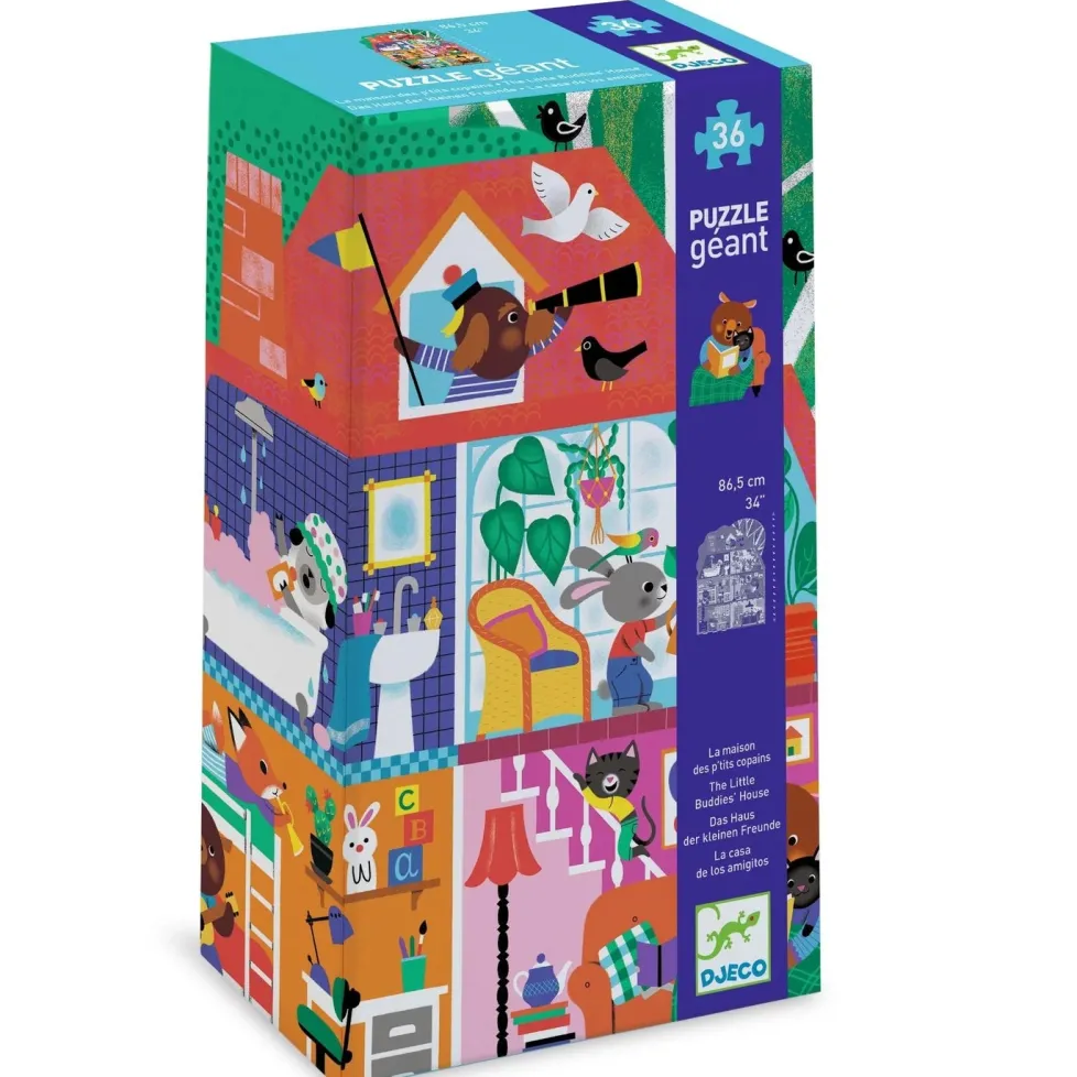 Djeco Giant Floor Puzzle 36 Piece: The Little Buddies' House