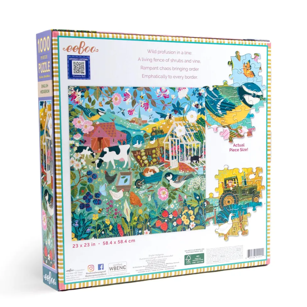 eeBoo 1000 Piece Puzzle English Hedgerow